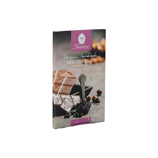 Σοκολάτα γάλακτος με φουντούκι και σταφίδα 80gr