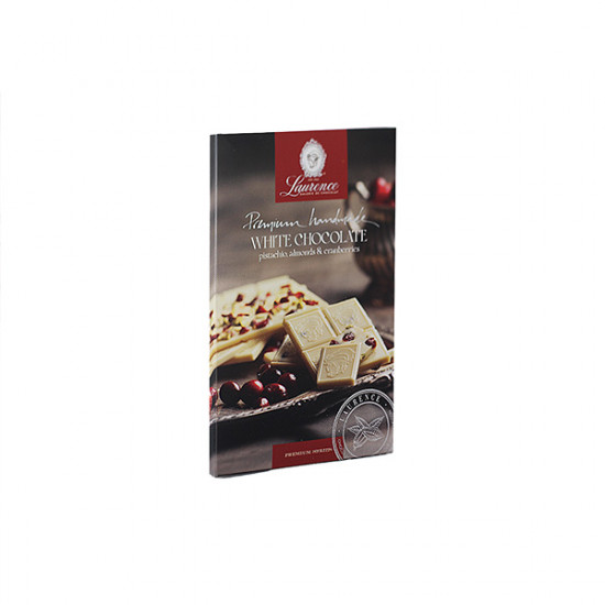 Λευκή Σοκολάτα με Φιστίκι, Αμύγδαλο και Κράνμπερι 80gr